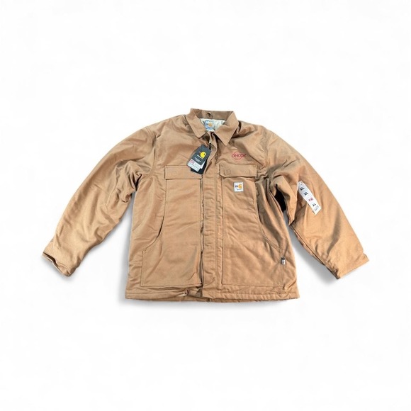 Carhartt FR Duck Traditional Coat Mens XL Brown Quilted Lined Work Jacket